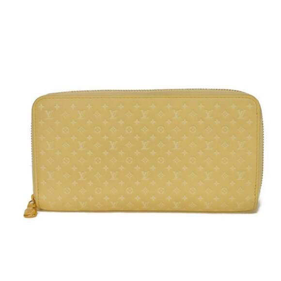 Louis Vuitton Zippy Wallet Nanogram Embossed Yellow Round RFID Nano Monogram...
